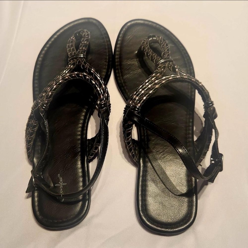 ⭐️Curfew Black Braided Sandals Effortless Style Summer Y2K Size 11 - Runs Small